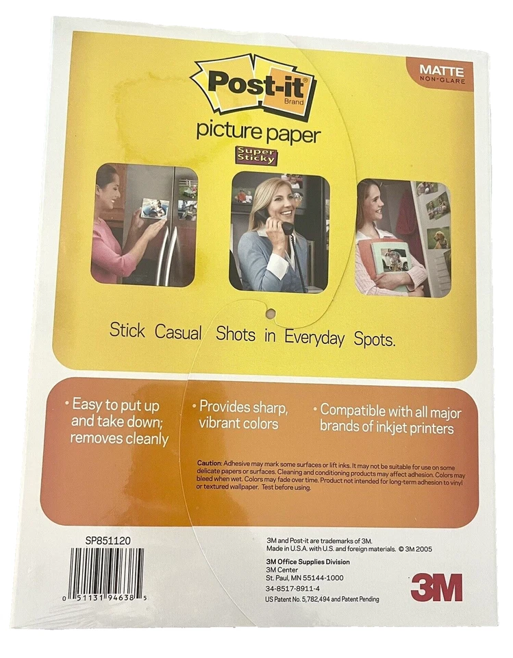 POST-IT Picture Paper Lot 20 Matte Shts 8.5"x11" + 125 Shts 4”x6” Glossy + … NEW - Image 3 of 4