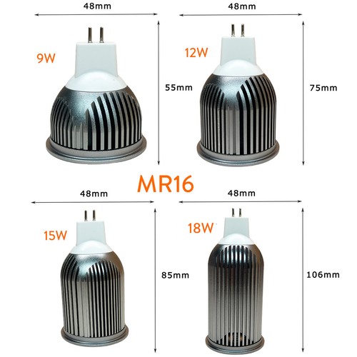 9W - 18W GU10 MR16 E27 E14 Dimmable COB LED Spotlight Bulb 220V 12V 24V Lamp BC - Picture 15 of 15