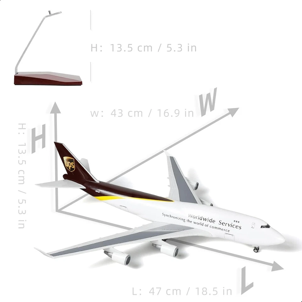 for UPS 1/160 747 Large Scale Model Airplane with Stand for Boeing - Image 2 of 4
