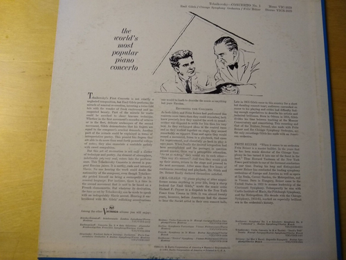 Tchaikovsky Piano Concerto No.1 LP-Chicago Symphony-RCAS Victrola - Picture 2 of 2