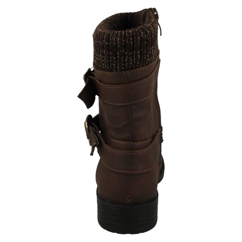 Mujer Spot On Forro Cálido Hebilla Detallado Botas de Media Caña : F51182 - Imagen 6 de 19
