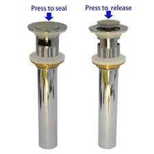 One Bathroom  Chrome Sink Pop Up Drain with Overflow Basin Vessel Polish