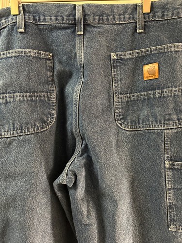 Men's Carhartt Straight Leg Medium Wash Blue Jeans W40” L30” - Picture 4 of 8