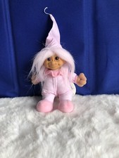 Vintage Russ Berrie Pajama Troll Doll Plush Pink PJs Hat