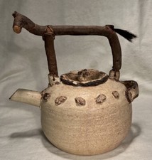 Vintage Rustic Folk Art Horse Tea Pot  Signed