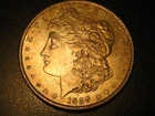 1889-P 90% Silver Morgan Silver Dollar CHOICE BU TONED
