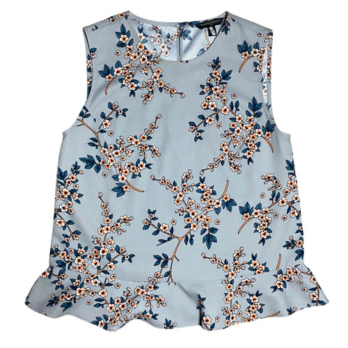 Banana Republic Women's Cherry Blossoms Sleeveless Peplum Tank XS