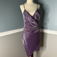 Windsor Purple Glitter Mini Dress Sleeveless Party Cocktail Bodycon fairy