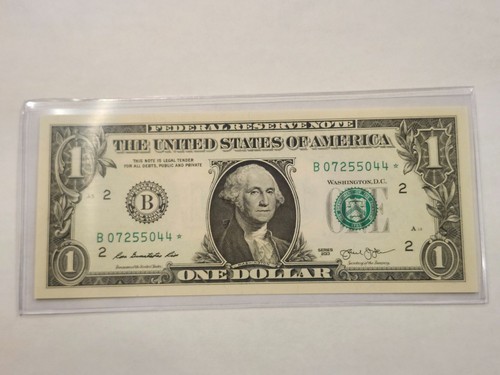 RARE-ERROR DC 2013 B Duplicate UNC/GEM $1 Star Note Serial # B07255044* - Picture 3 of 3