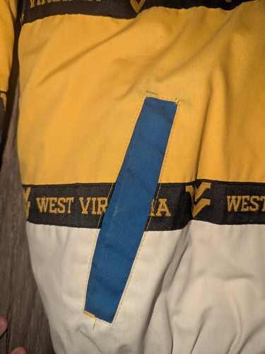 VTG Pro Player West Virginia Mountaineers Puffer Jacket Mens XL Removable Hood - Picture 3 of 24