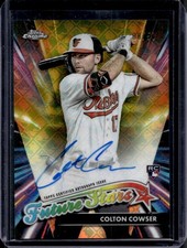 Colton Cowser 2024 Topps Chrome Logofractor FSA-CC Future Rookie Auto Gold /50