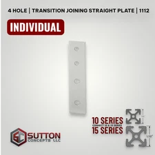 4 Hole Transition Joining Plate Straight | 10/15 Series Compatible 80/20 4514