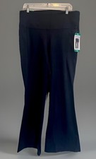 JOCKEY Women  s Navy Studio Flare Athletic Stretch Pants Size XL Side Pockets NWT