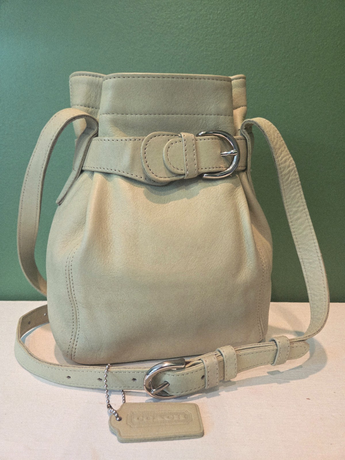 Vintage Coach Soho BELTED BUCKET POUCH 4156 Leaf Gree… - Gem