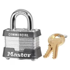 Master Lock 3Ka-0464 Padlock, Keyed Alike, Standard Shackle, Square Steel Body,