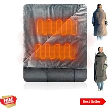Portable USB Heated Blanket, 3 Heat Settings Wearable Heated Blanket Throw 3 ...