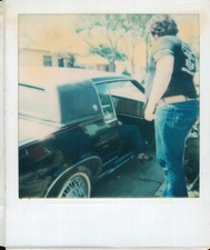 Old Vintage Photo COLOR POLAROID MAN WOMAN COUPLE CADILLAC CAR PHOTOGRAPH