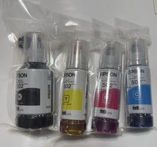 Epson 502 OEM Ink Bottle Set 4 bottles ECO-TANK printers Sealed B/C/Y/M
