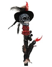 Skull Staff Cane - Mini Hat - Mardi Gras - Costume Accessory - One Size