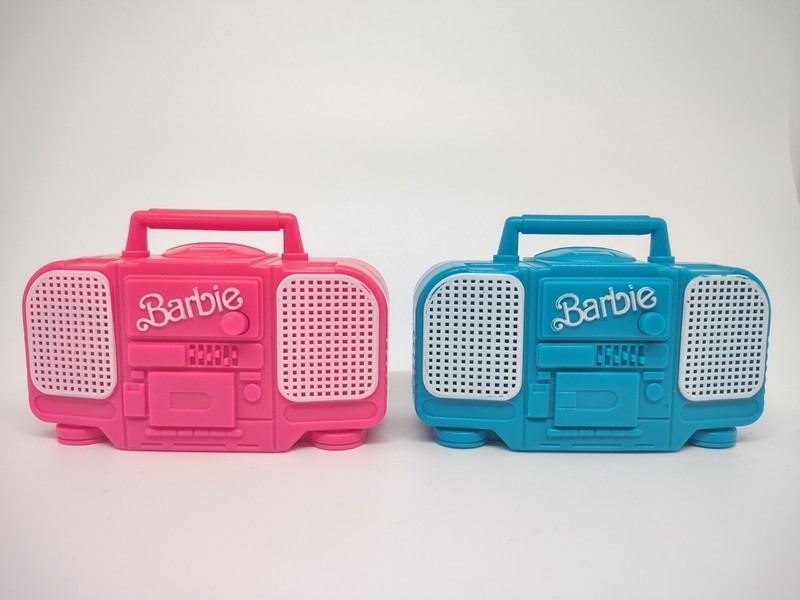Vintage 1991 Mattel Rappin' Rockin' Barbie And Ken Boom Boxes Pink & Blue Works!