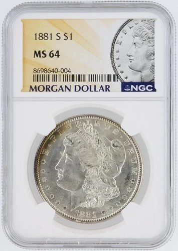 1881-S Morgan Silver Dollar NGC MS64 S$1 San Francisco Mint No Reserve