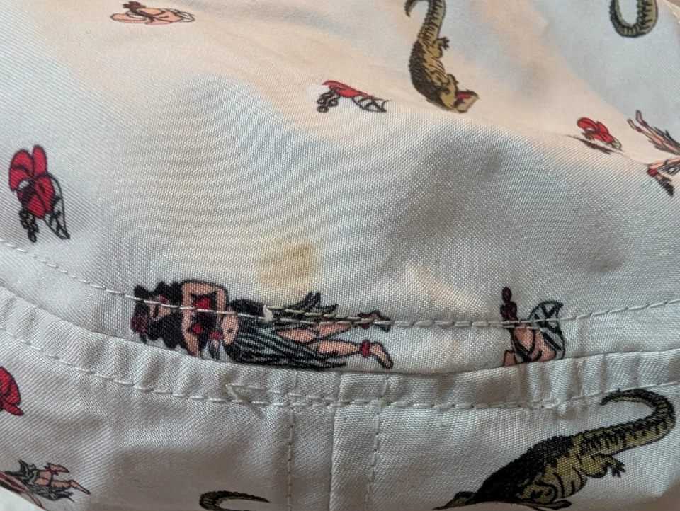 VANS Sombrero Cubo Hula - Niña Hawaiana Floral Tela Blanca Tropical Playa Verano Foto 4 de 4