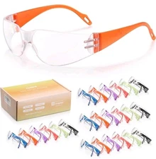 24 Pack Kids Safety Glasses in 6 Colors, UV Protection Eyewear for Children, Imp