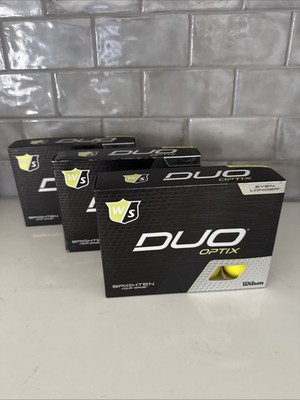 Three Packs WILSON  Duo Optix Golf Balls | Yellow | 12-Pack / 36 Balls Total