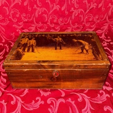 Reclaimed Antique Wood Two Day Designs Box Storage Treasure Decorative Golf