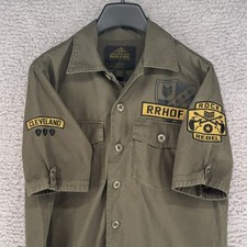 Camisa Rock & Roll Salón de la Fama Para Hombres Pequeña Militar Parche Rocker Y2K