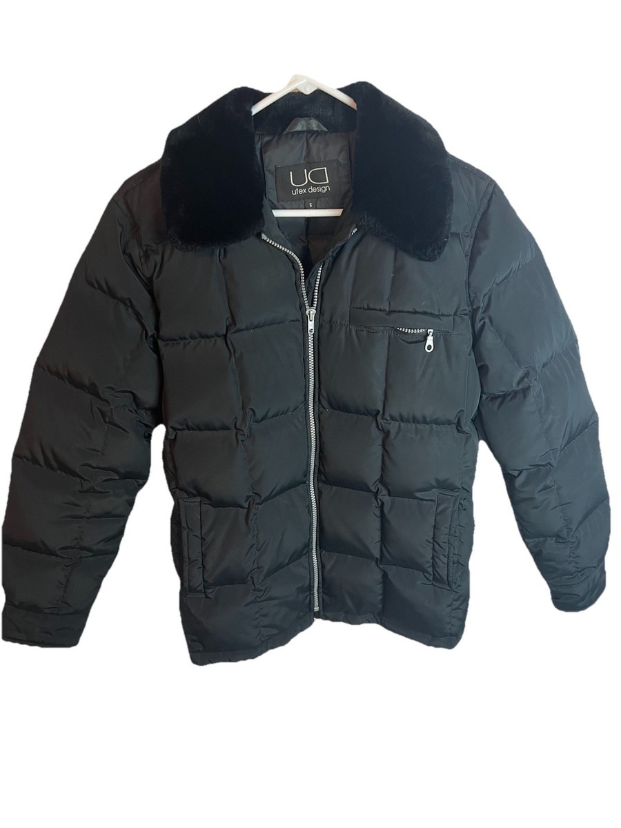 UD Utex Design DOWN Coat Black Jacket Puffer Women’s Size S Small Zipper