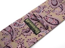 TIE YOUR TIE Paisley Tie Greige Wine Lavender Silk Italy Handmade 150cm/7.8cm