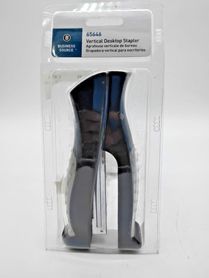 Business Source Vertical Desktop Stapler Full-Strip 20 Sheet Capacity Ergonomic