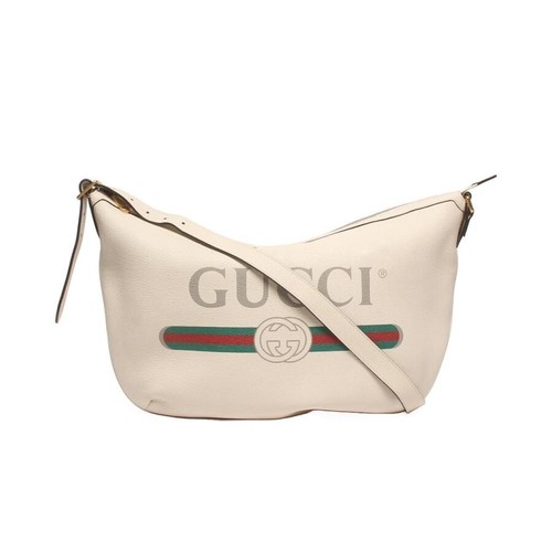 Gucci Half Moon Shoulder Bag Off White Crossbody 523588 525040 Auth Authentic