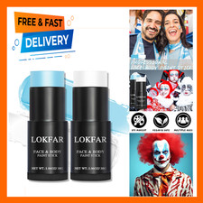 Light Blue and White Face Body Paint Stick, White Foundation Makeup, Eye Black