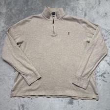 Polo Ralph Lauren Quarter Zip Pullover Sweater Men  s Large Estate Rib Beige