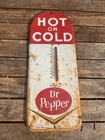 Vintage Original Dr PEPPER Thermometer HOT OR COLD Soda Sign Tin USA Made