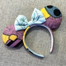 Disney Parks Halloween Sally Patchwork Ear Nightmare Before Christmas Headband