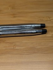 VintagGenuine CROSS Made In USA Silver Ballpoint Pen and Pencil Writing Set