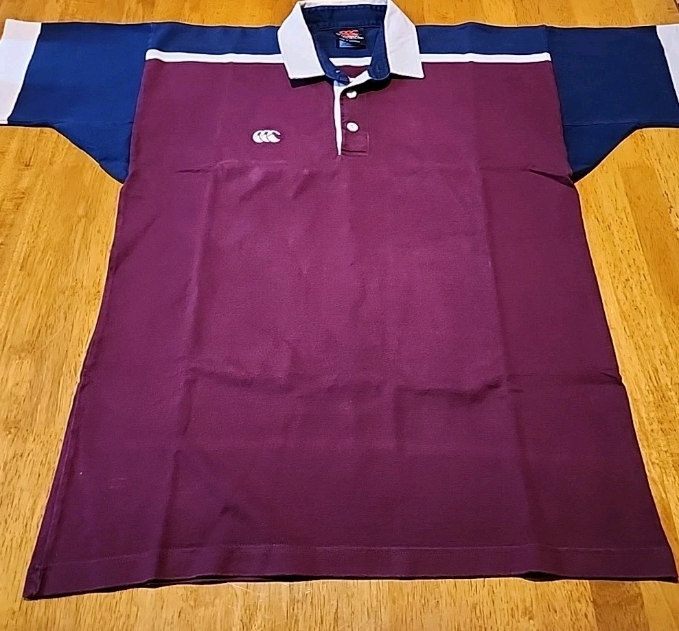 Vintage Canterbury Of New Zealand Rugby Polo Large Made In Australia 90s Rare