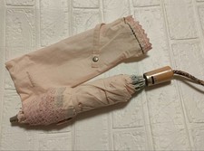 Burberry Pink Folding Umbrella UV Cut Sunshade Compact Fashion Accessory