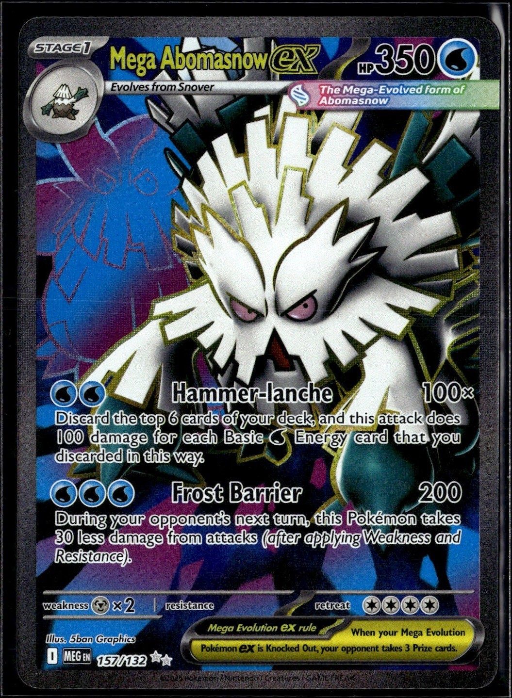 Mega Abomasnow ex Ultra Rare ME01: Mega Evolution 157/132 NM