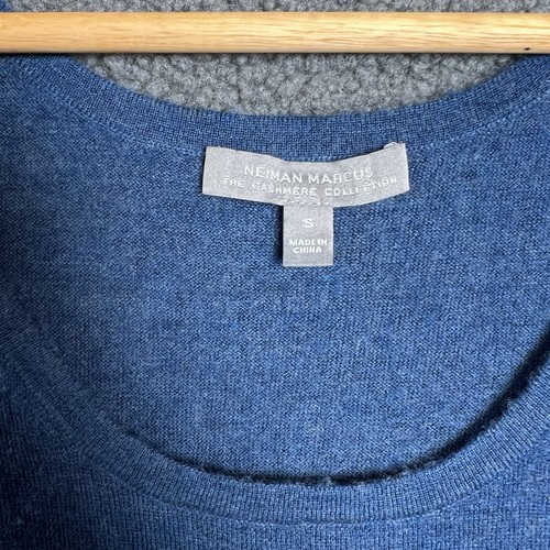 Neiman Marcus The Cashmere Collection Sleeveless Top Blue Knit Small - Picture 2 of 9