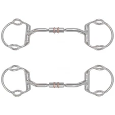 Snaffle Running Gag Mullen with Barrel Copper Roller Moth Horse Bit All Sizes