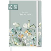 HäFft Adressbuch A6 Mit Gummiband - Minty Leaves