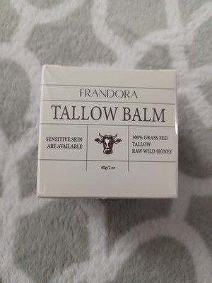 FRANDORA Tallow Balm 100% Grass Fed Tallow Raw Wild Honey - 2oz Exp. 01/28