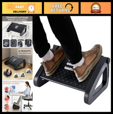 Adjustable Ergonomic Foot Rest for Under Desk - 6 Heights, Massage Roller, Comfo