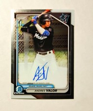 Andres Valor 2024 1st Bowman Chrome AUTO Marlins Prospect AUTOGRAPH CPA-AV RC R6