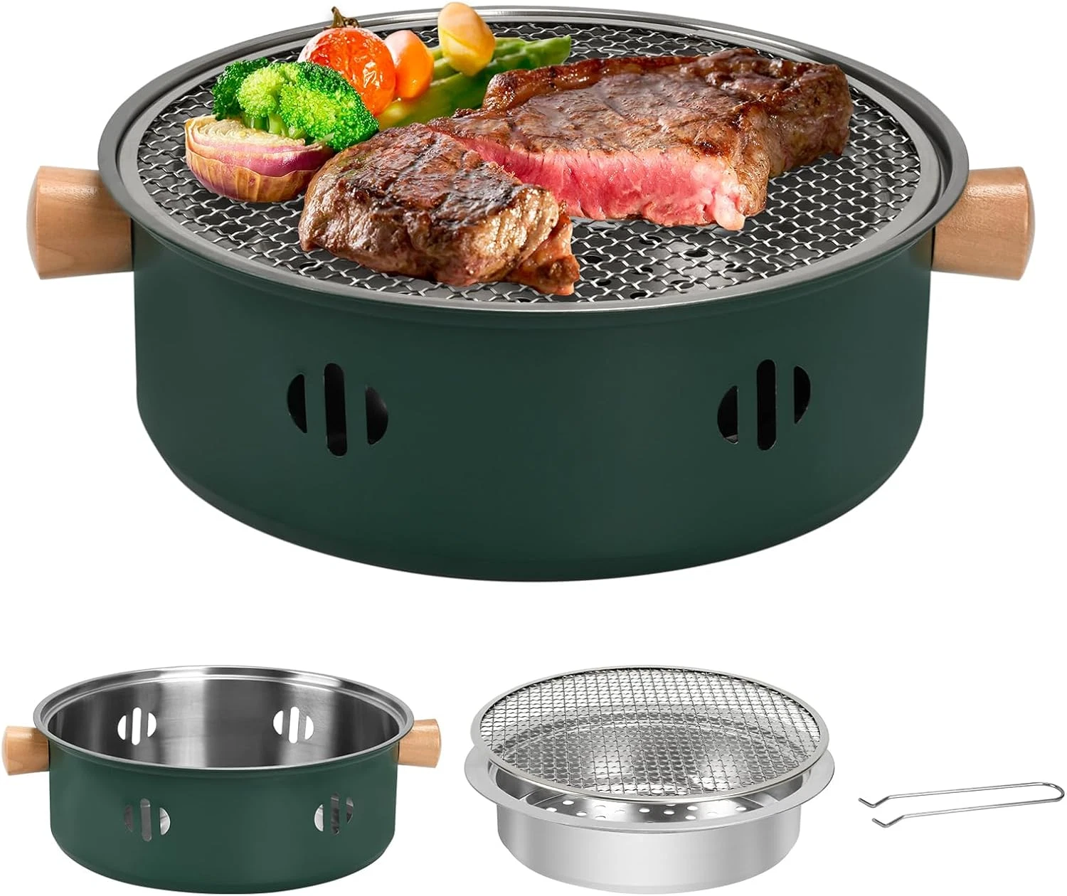 Portable Charcoal Barbecue Grill, 1pc Mini BBQ Grill Multifunctional Charcoal Gr