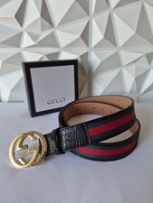 Gucci Red  Green Belt - Gold plated Buckle -46/115cm - NEW W/BOX
